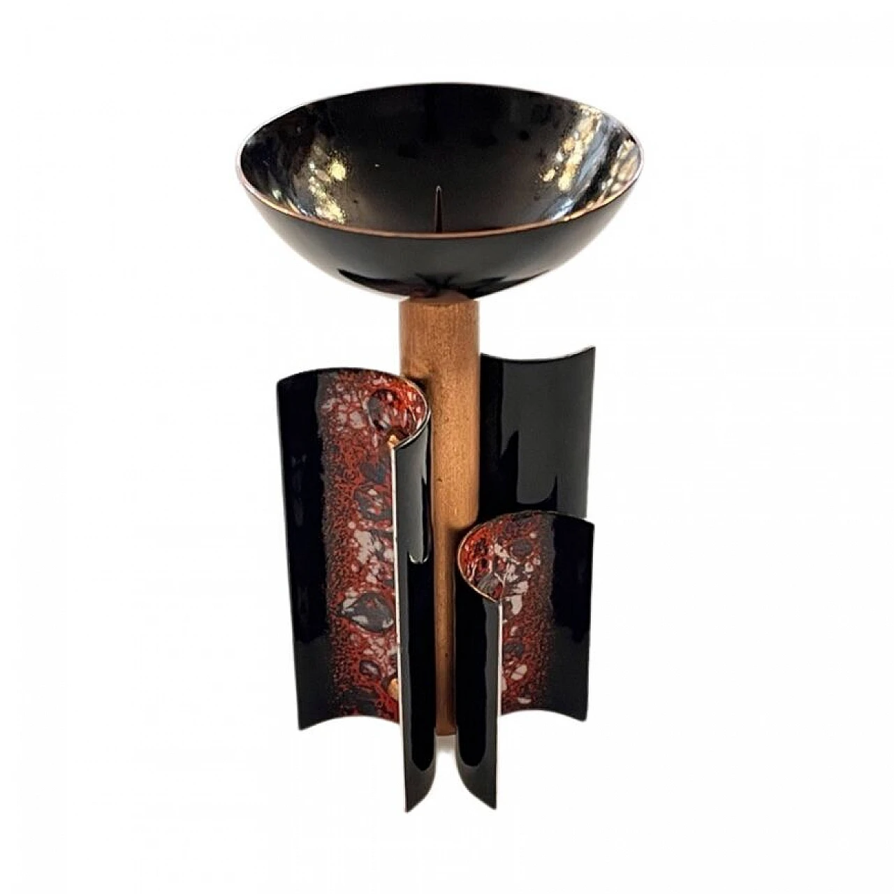 Enamelled copper candlestick, 1960s 4