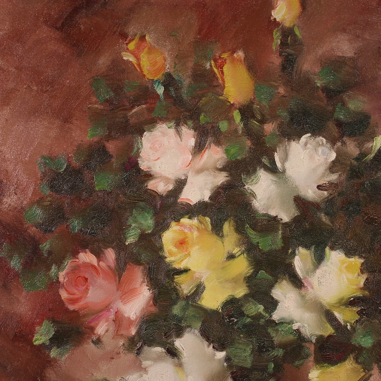 Still life vase with flowers, acrylic on canvas, 1950s 10