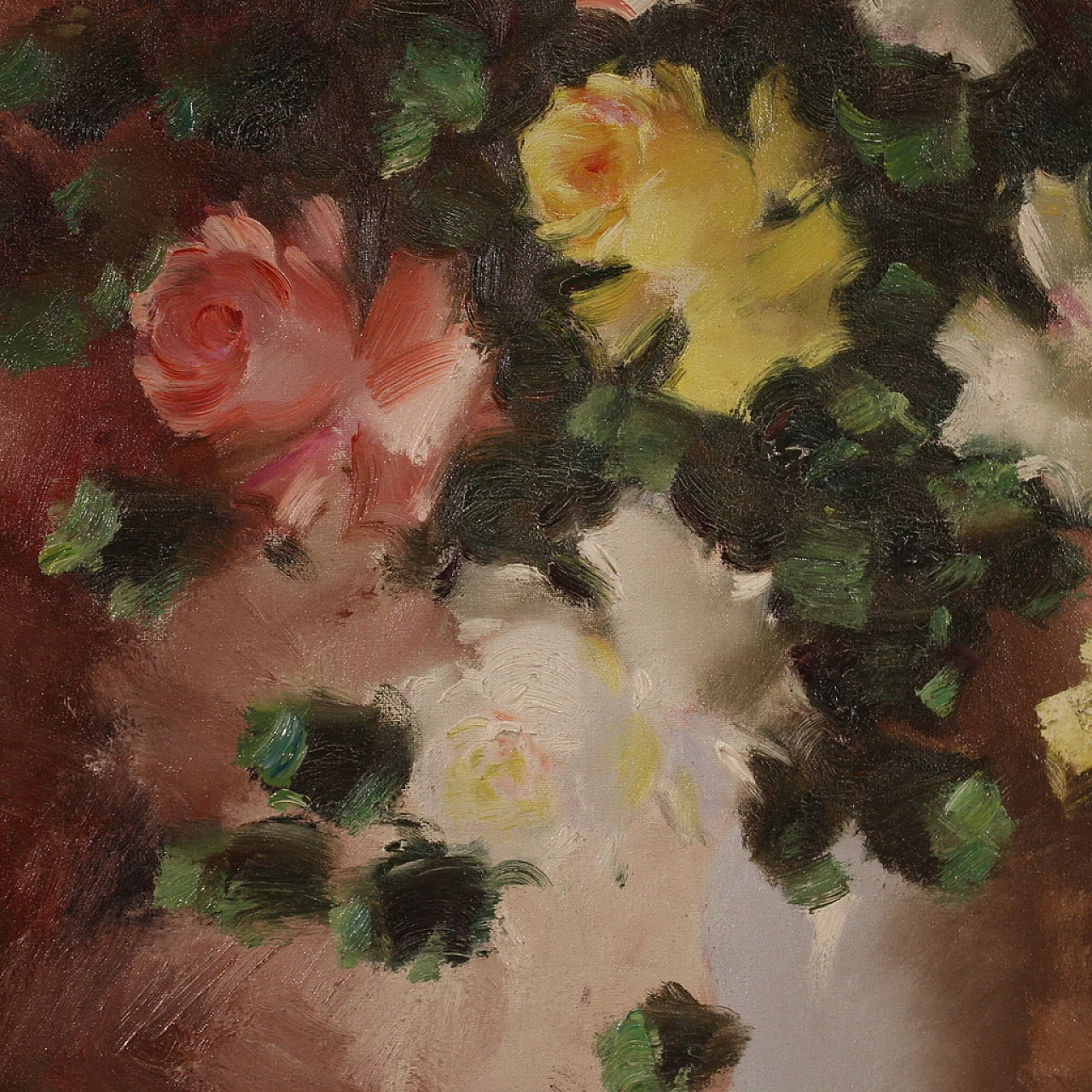 Still life vase with flowers, acrylic on canvas, 1950s 15