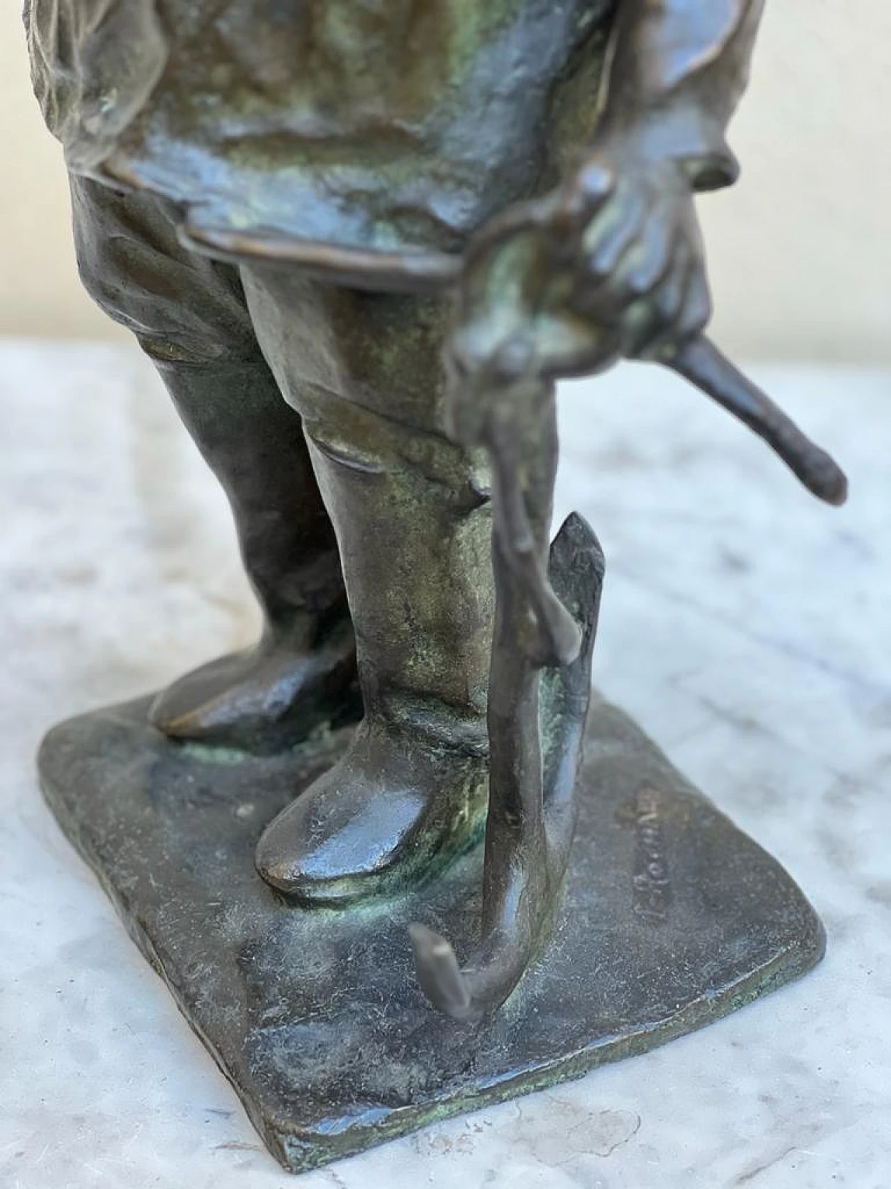 Sailor with anchor, bronze sculpture, 1940s 3