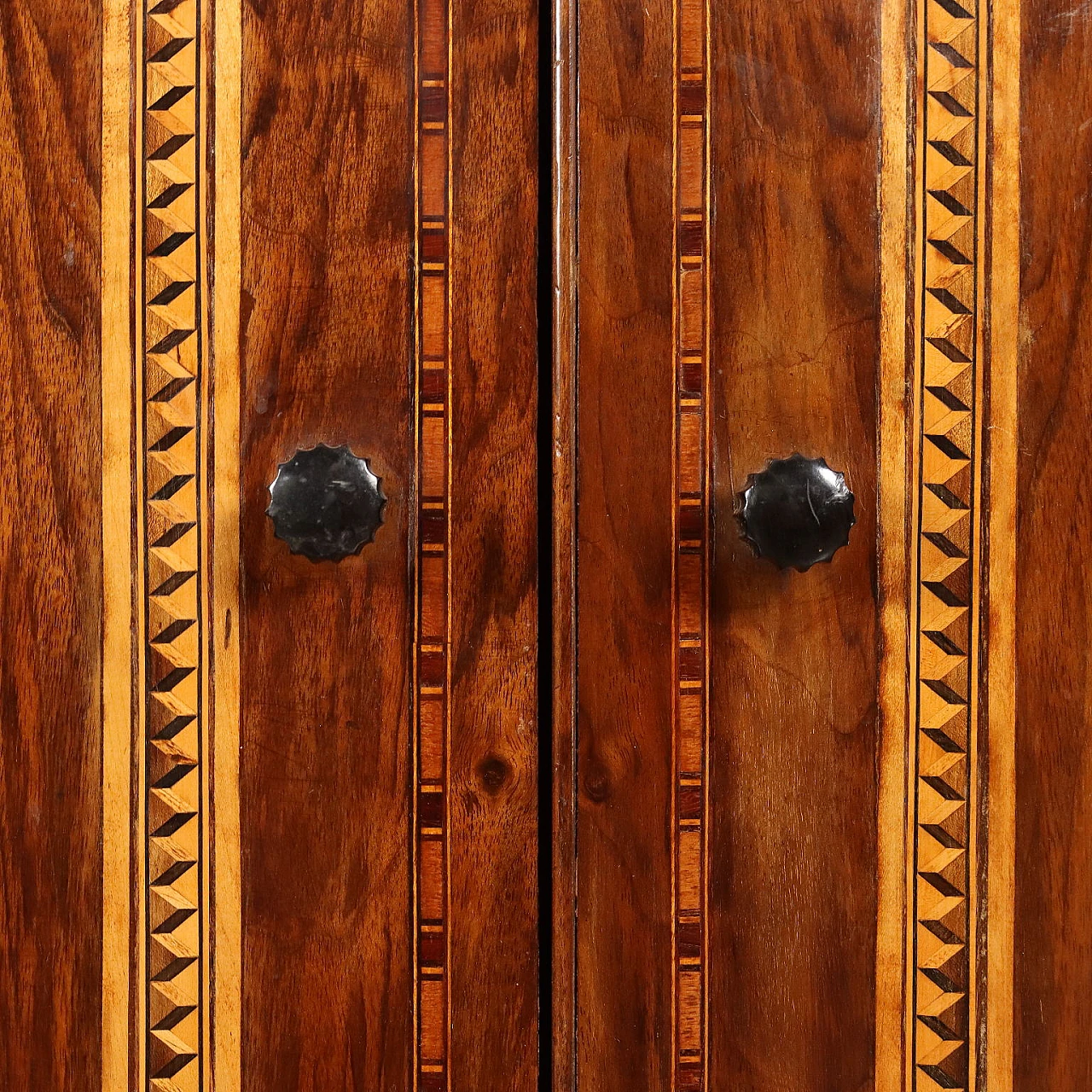 Walnut sideboard with maple inlays and marble top, 19th century 8