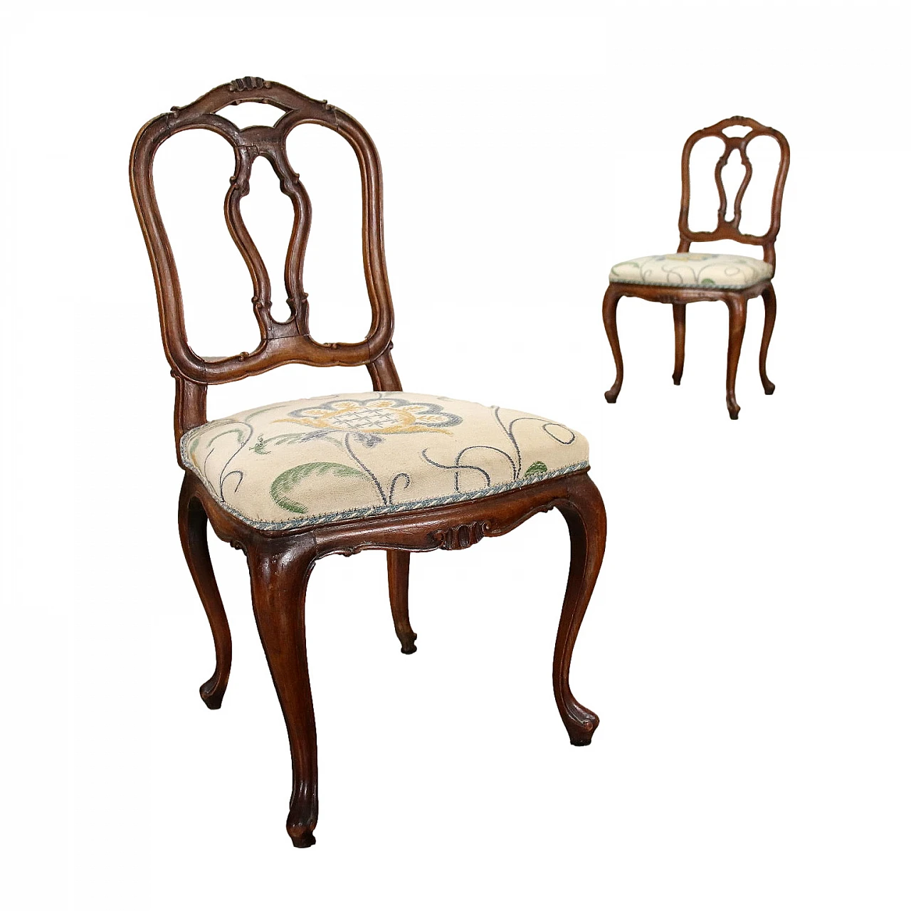 Pair of carved beech children's chairs, 19th century 1