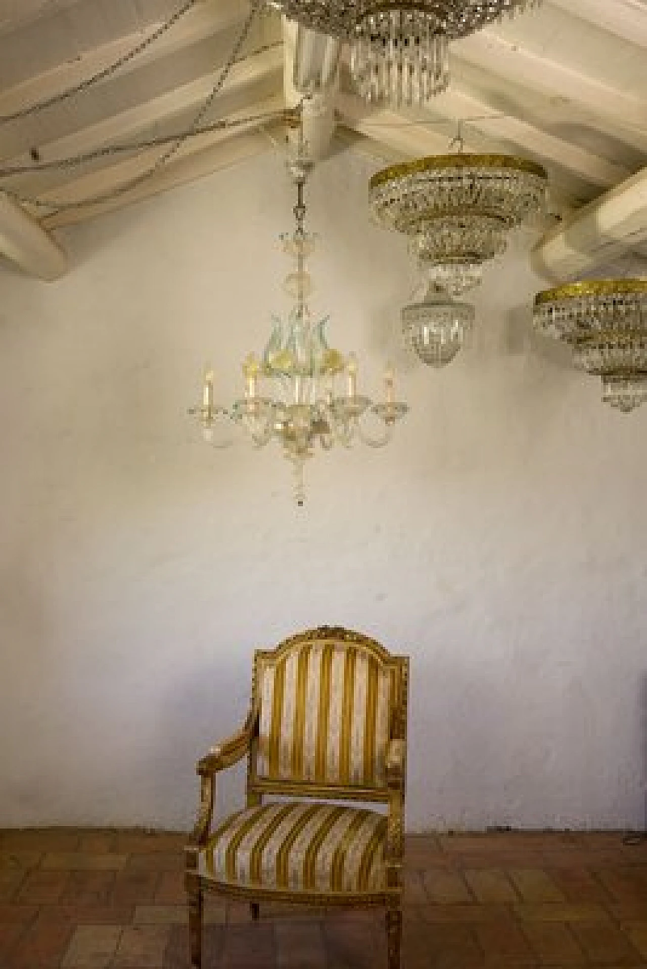 Lampadario in vetro di Murano soffiato a forma di bouquet, anni '40 5