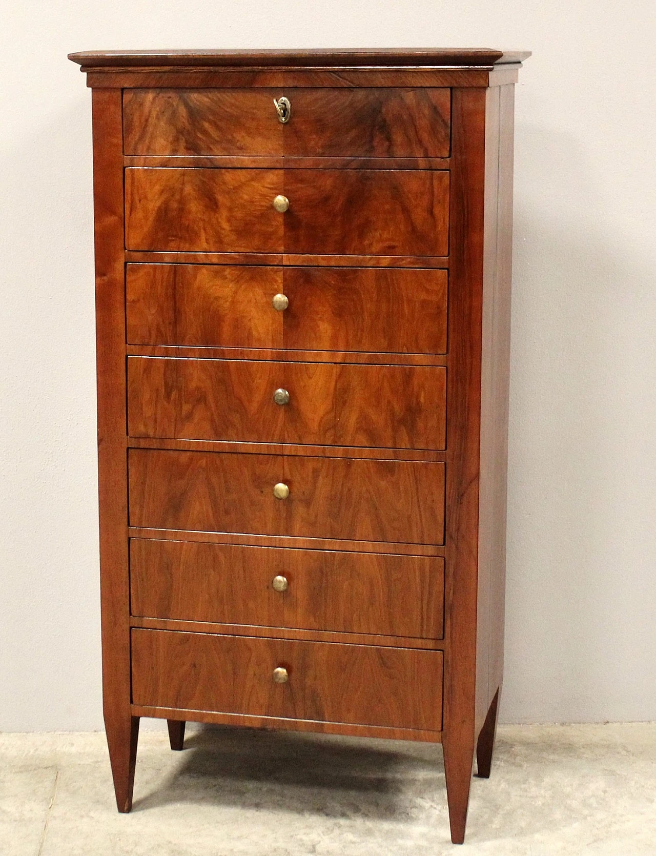 Settimino in noce e lastronato in noce, '800 5