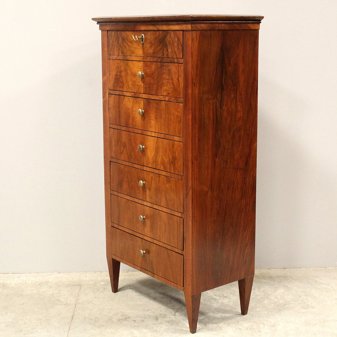 Settimino in noce e lastronato in noce, '800 8