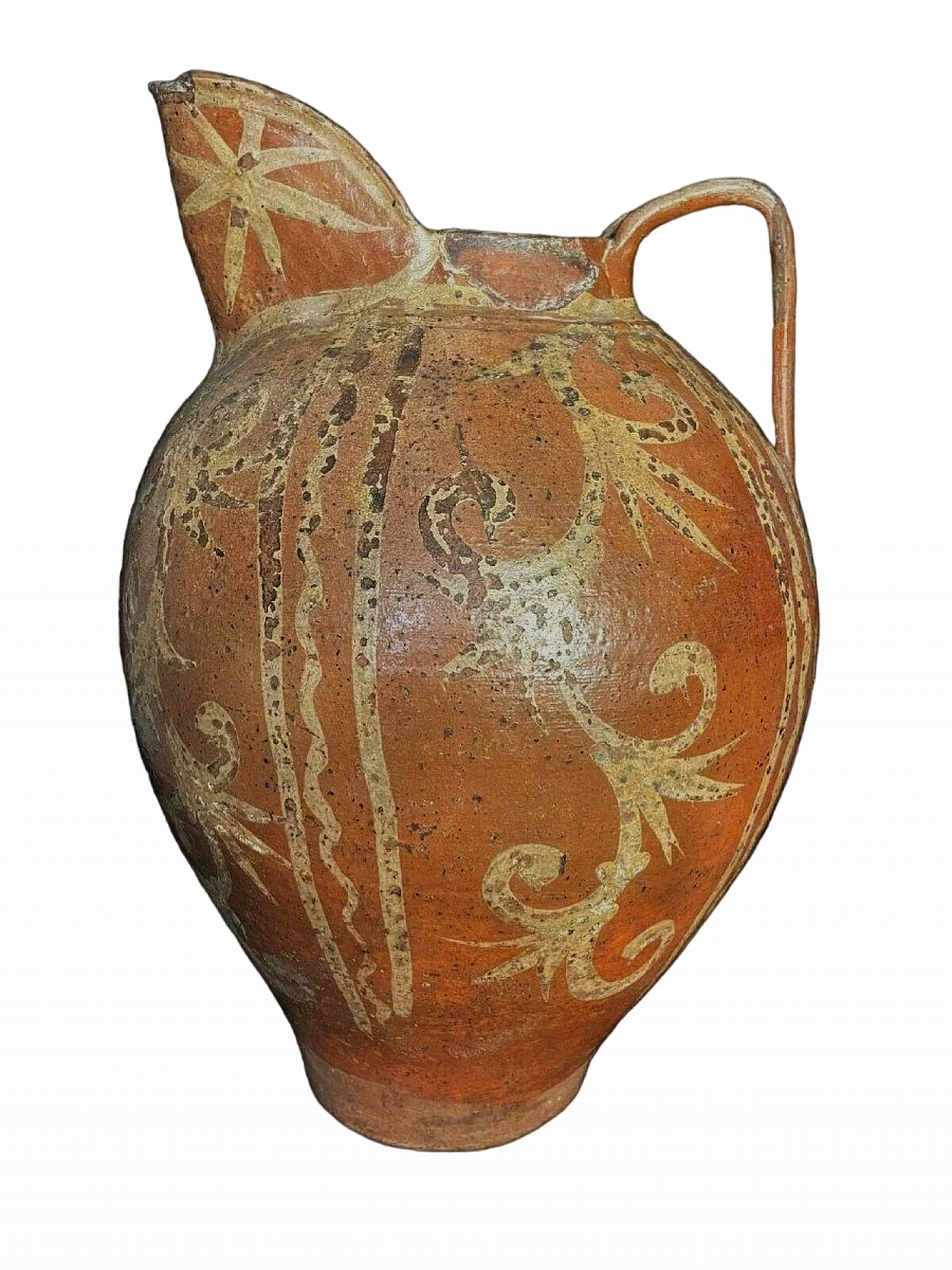 Orcio a beccaccia in terracotta invetriata e dipinta, '600 2