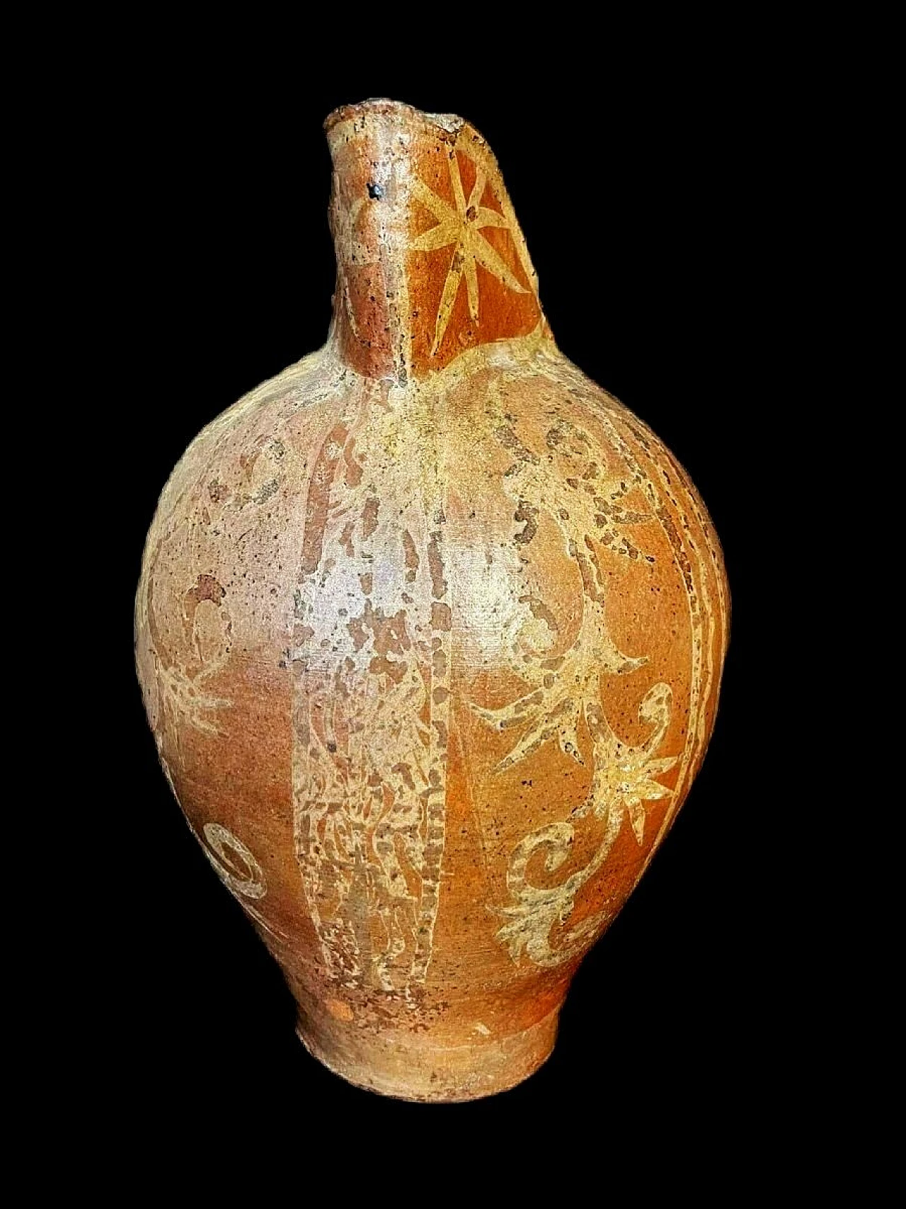Orcio a beccaccia in terracotta invetriata e dipinta, '600 5