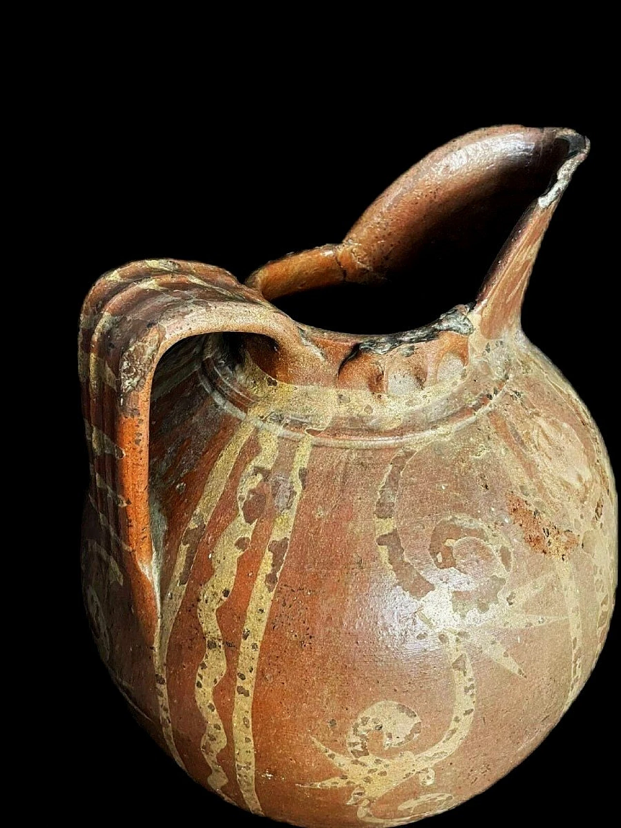 Orcio a beccaccia in terracotta invetriata e dipinta, '600 7