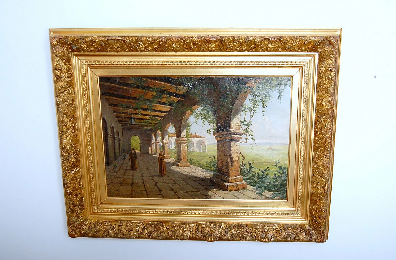 Achille Vianelli, Il chiostro, olio su tela, 1886 1