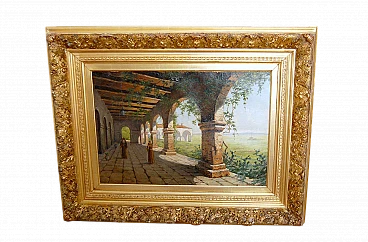 Achille Vianelli, Il chiostro, olio su tela, 1886