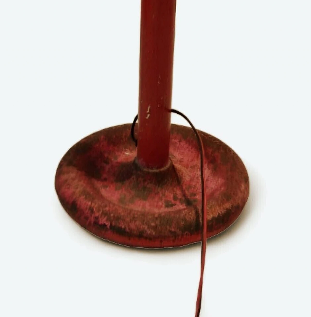 Lampada da terra in metallo verniciato rosso di Stilnovo, anni '60 11