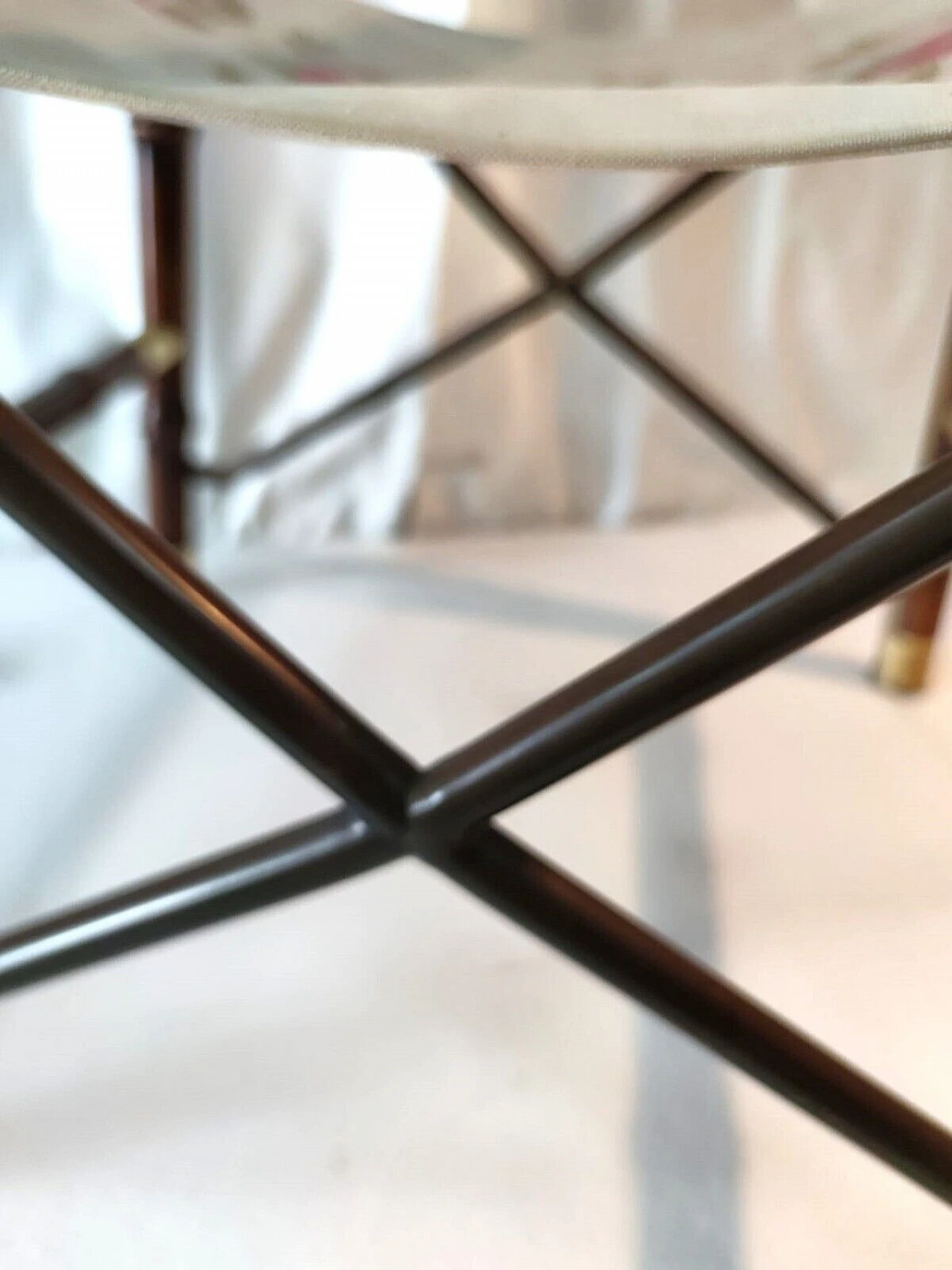 Poltrona da regista Safari in bambù, ottone e tessuto, anni '60 9