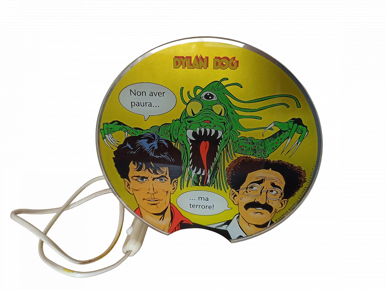 Lampada da tavolo Dylan Dog in legno e vetro di Veagroup, anni '80 4