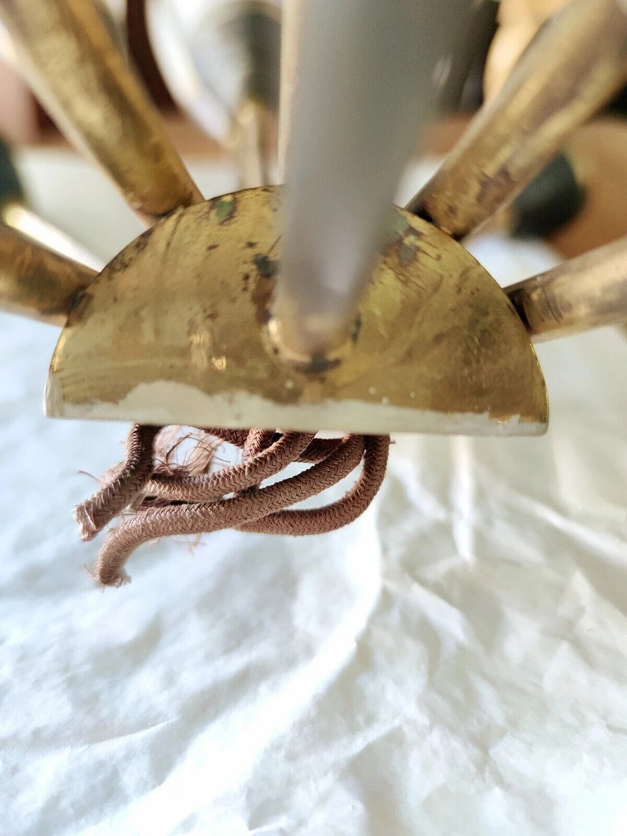 Applique a sei luci in ottone e vetro di Stilnovo, anni '50 6