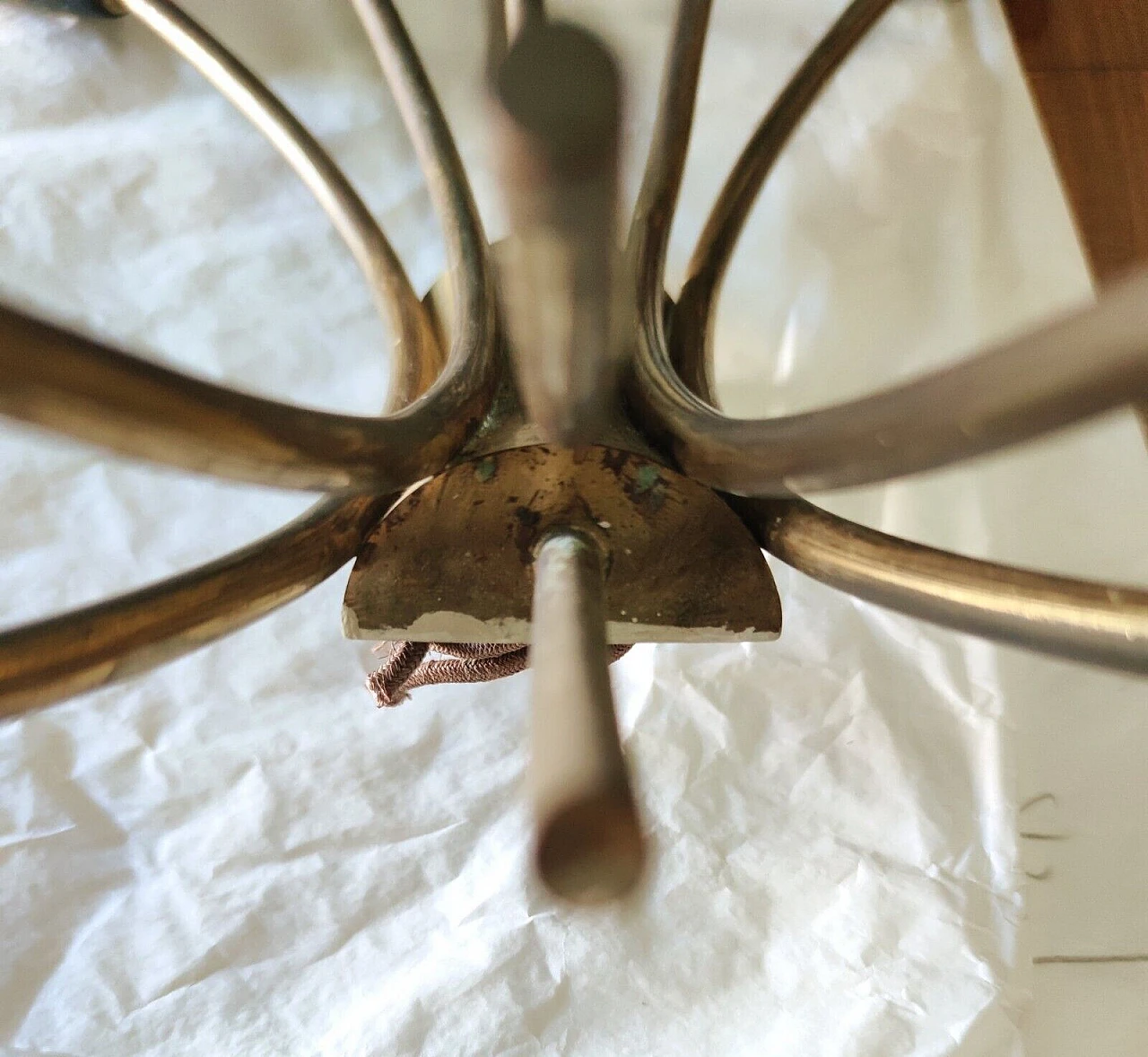 Applique a sei luci in ottone e vetro di Stilnovo, anni '50 7