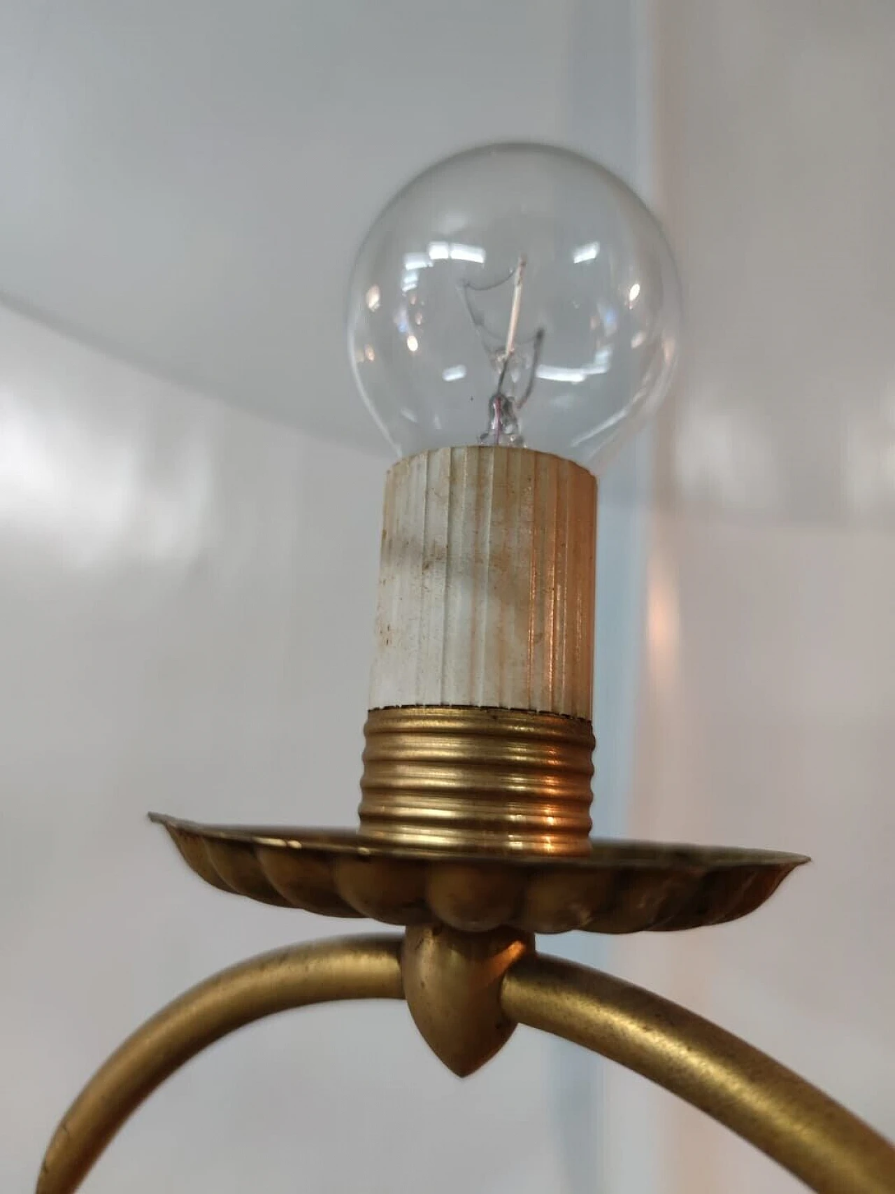 Lampadario in ottone e cristallo di Chiesa per Fontana Arte, anni '40 8