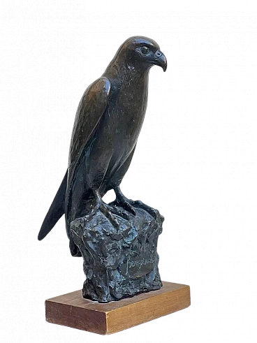 Lost wax bronze statue with wooden base, 1920s