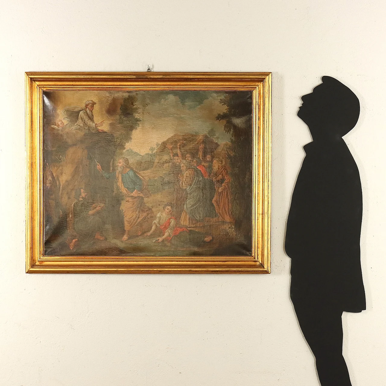 Mosè fa scaturire l'acqua dalla roccia, olio su tela, '700 2