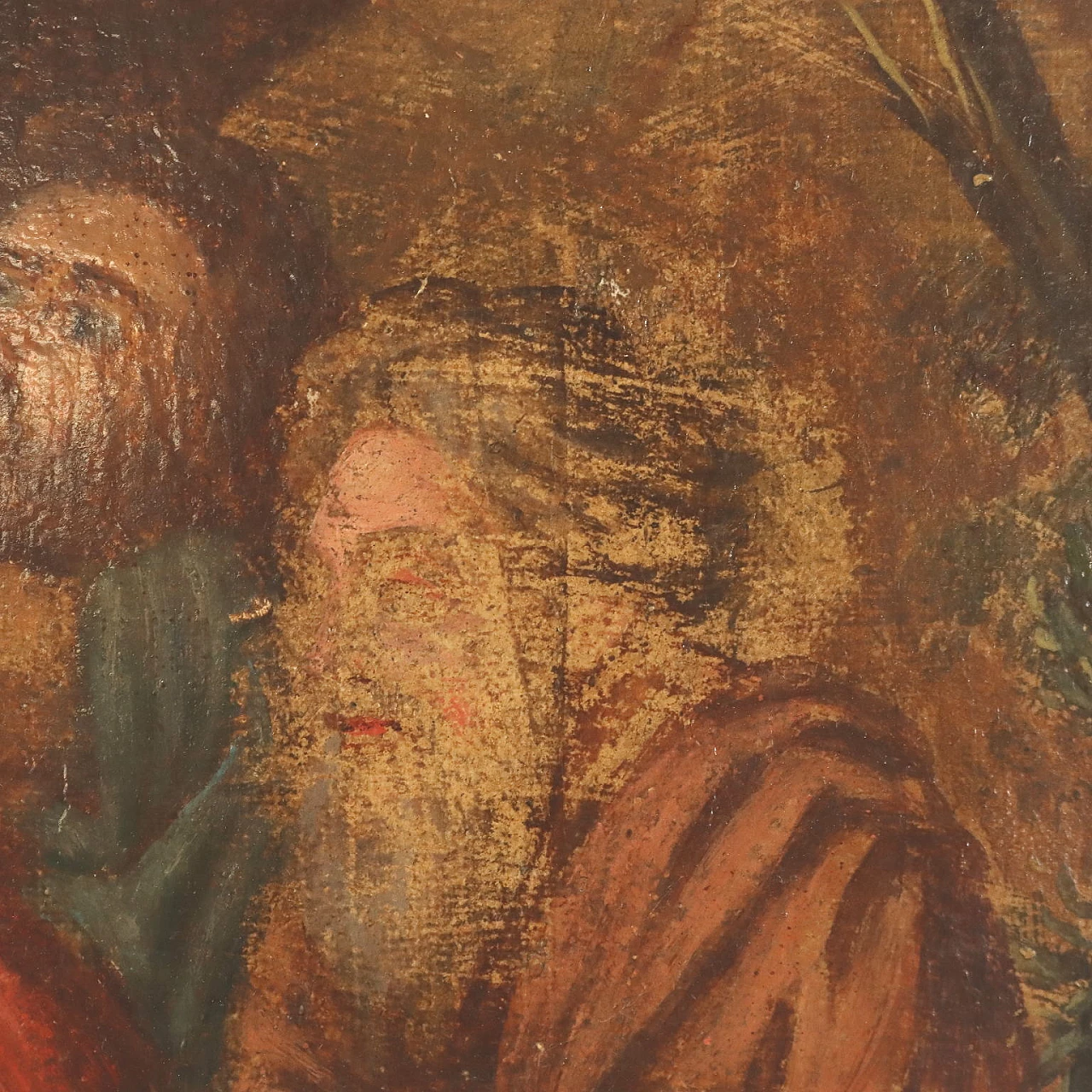 Mosè fa scaturire l'acqua dalla roccia, olio su tela, '700 9