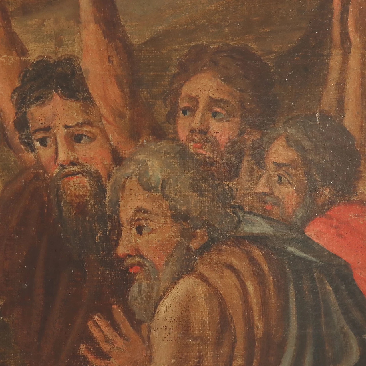 Mosè fa scaturire l'acqua dalla roccia, olio su tela, '700 10