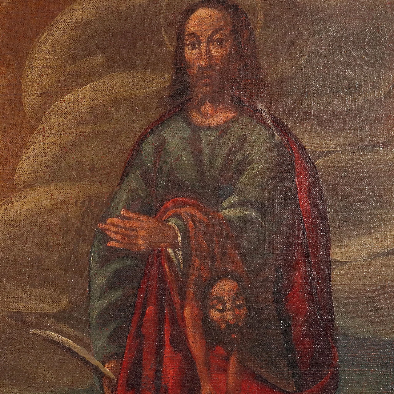 Crucifixion with Saints Paul, Magdalene and Bartholomew, oil painting on canvas, 17th century 6