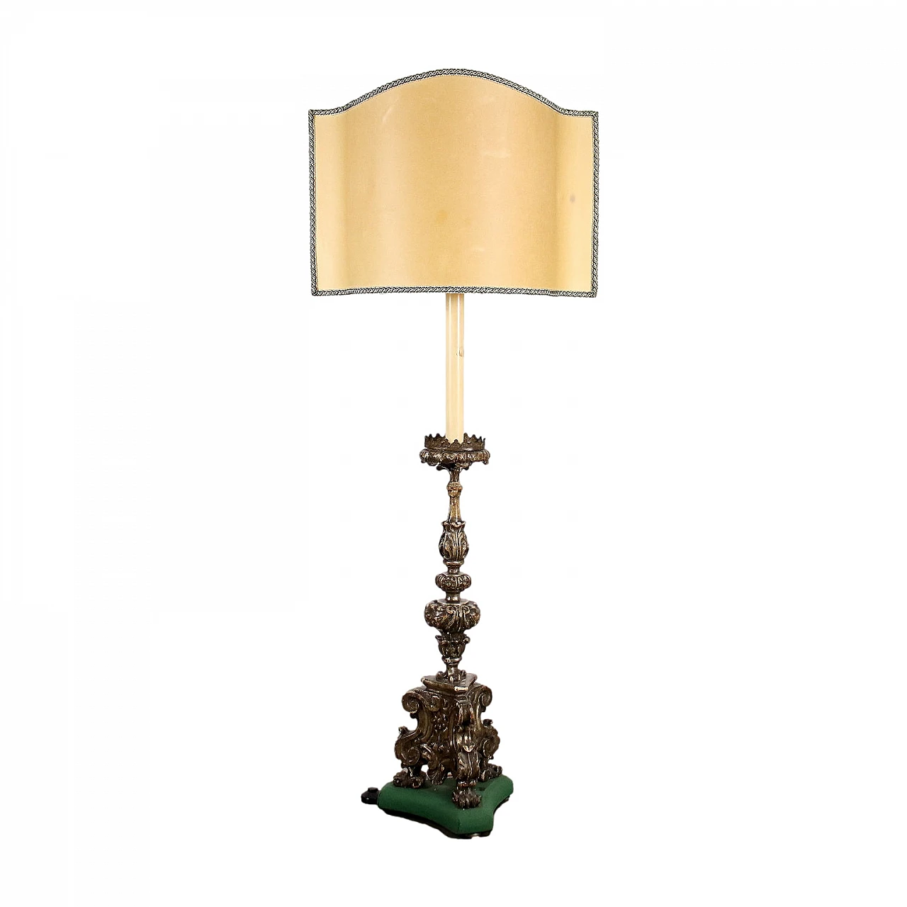Silvered torch turned into a lamp, late 19th century 1
