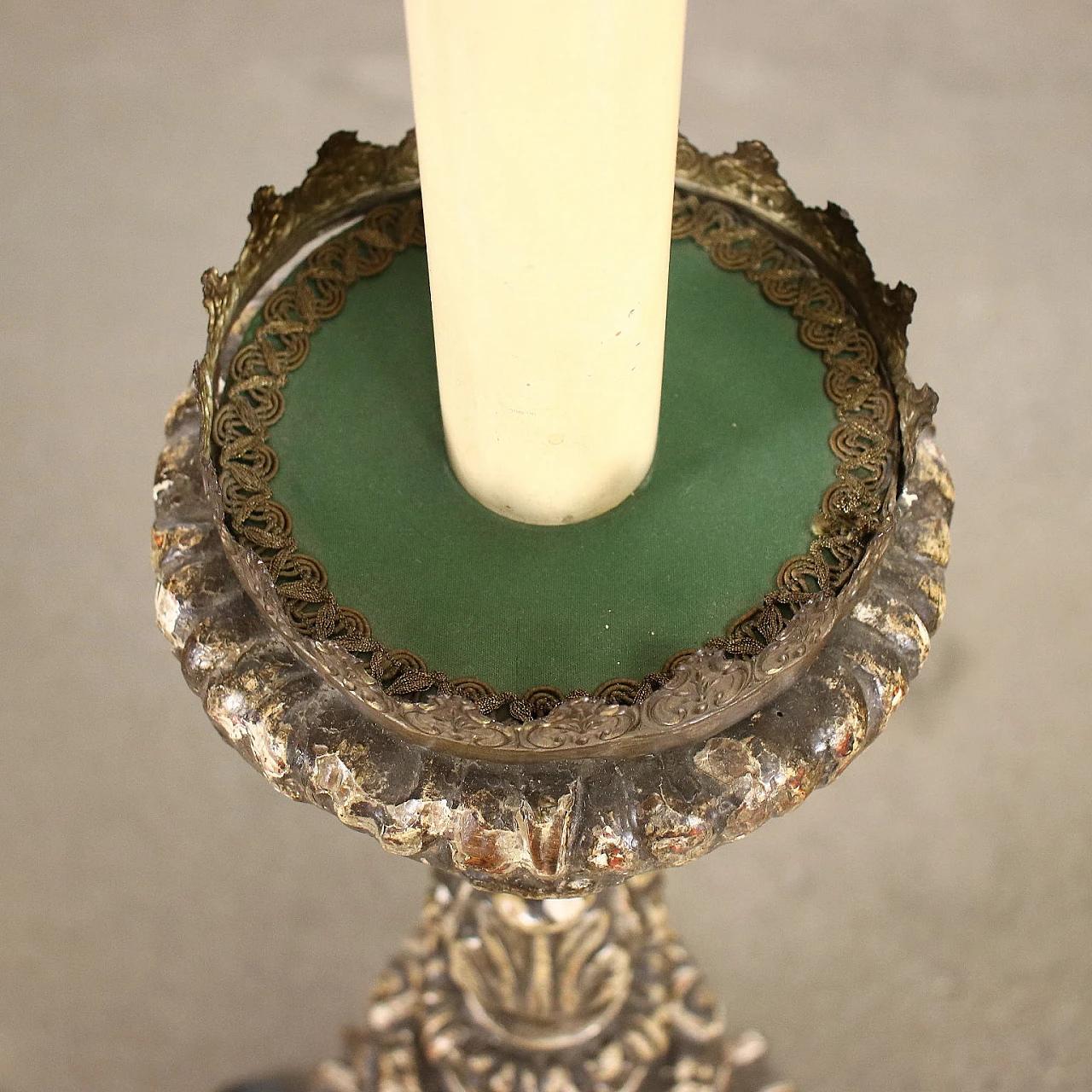 Silvered torch turned into a lamp, late 19th century 4
