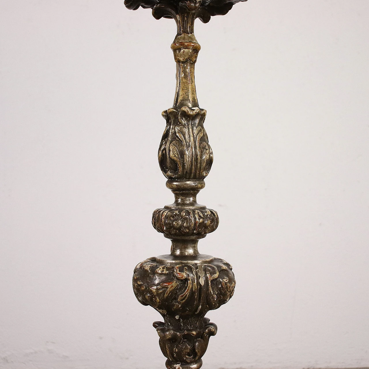 Silvered torch turned into a lamp, late 19th century 6