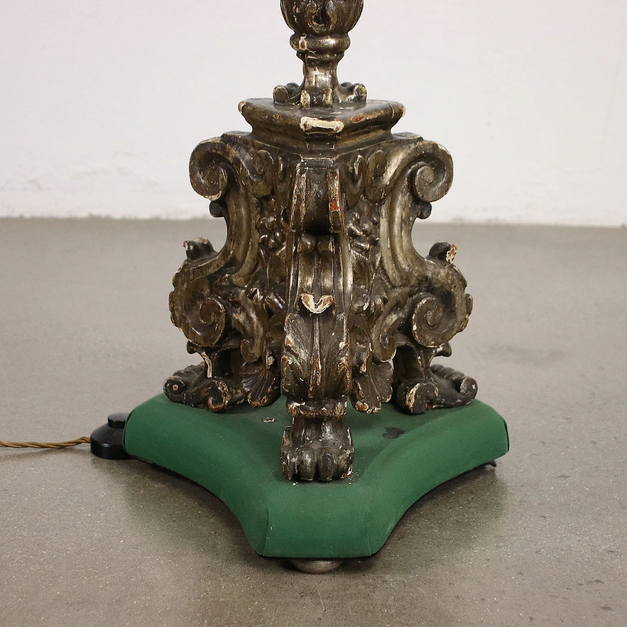 Silvered torch turned into a lamp, late 19th century 7