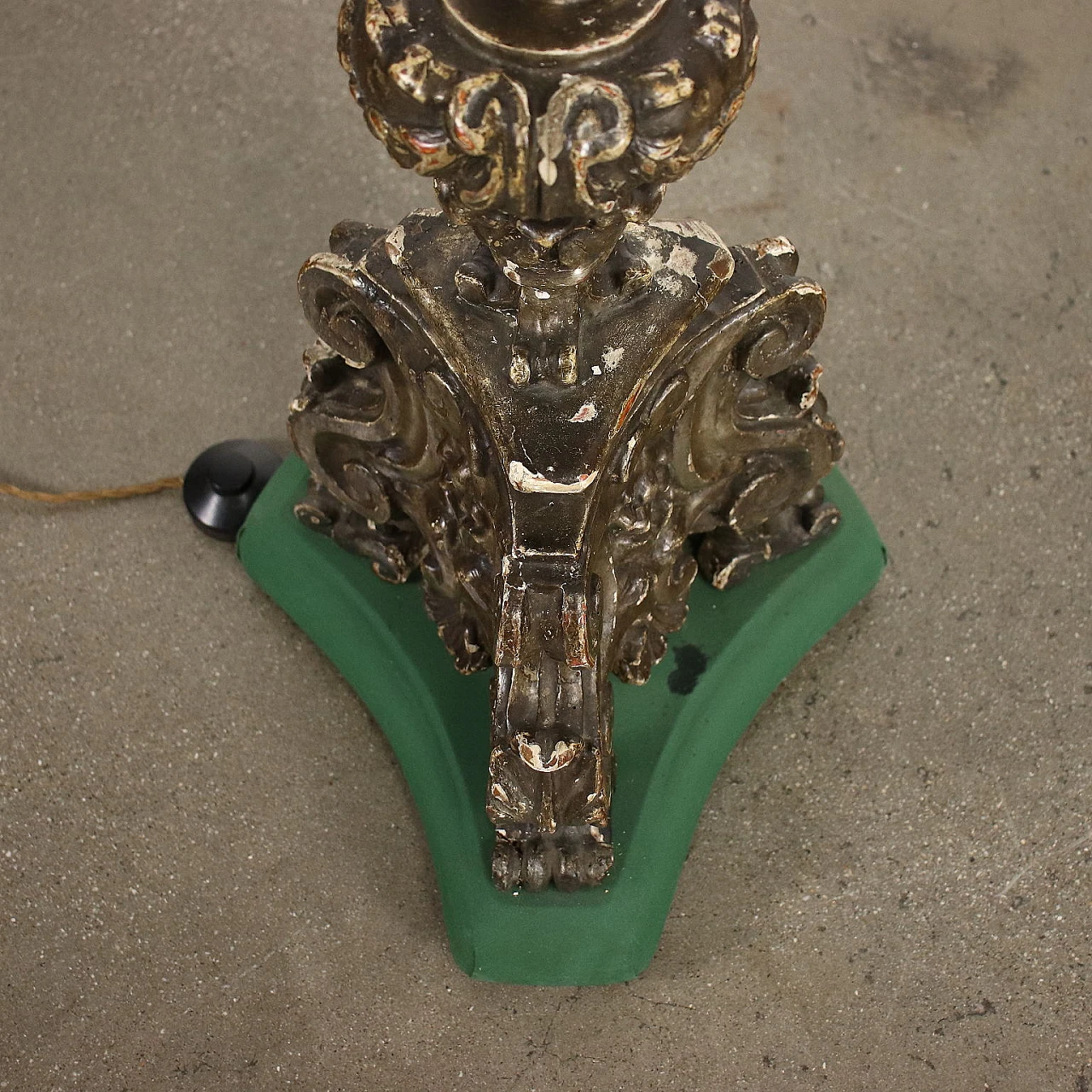 Silvered torch turned into a lamp, late 19th century 8