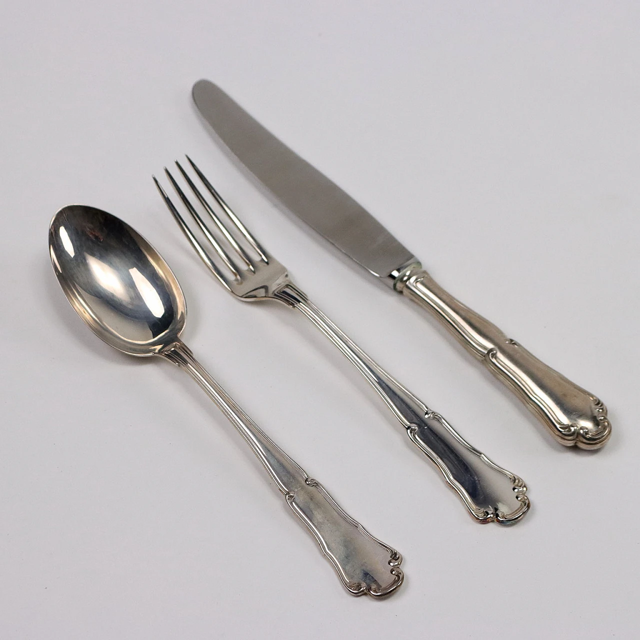 Silver & stainless steel cutlery for 12 people by Coricama 2