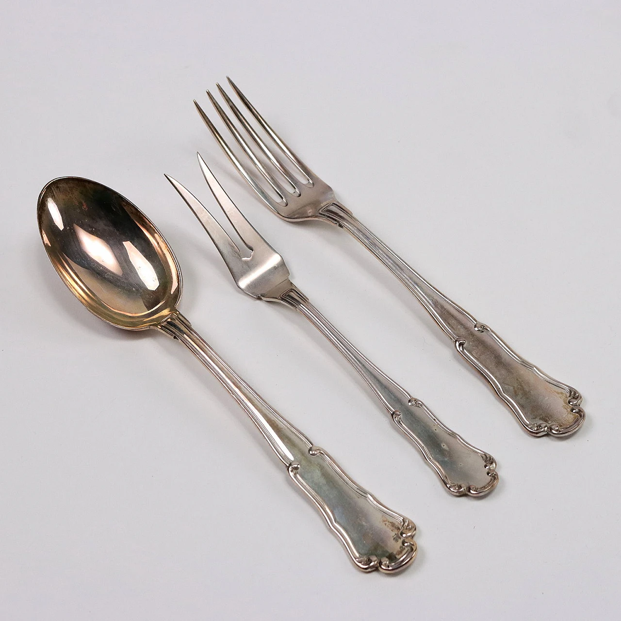 Silver & stainless steel cutlery for 12 people by Coricama 6