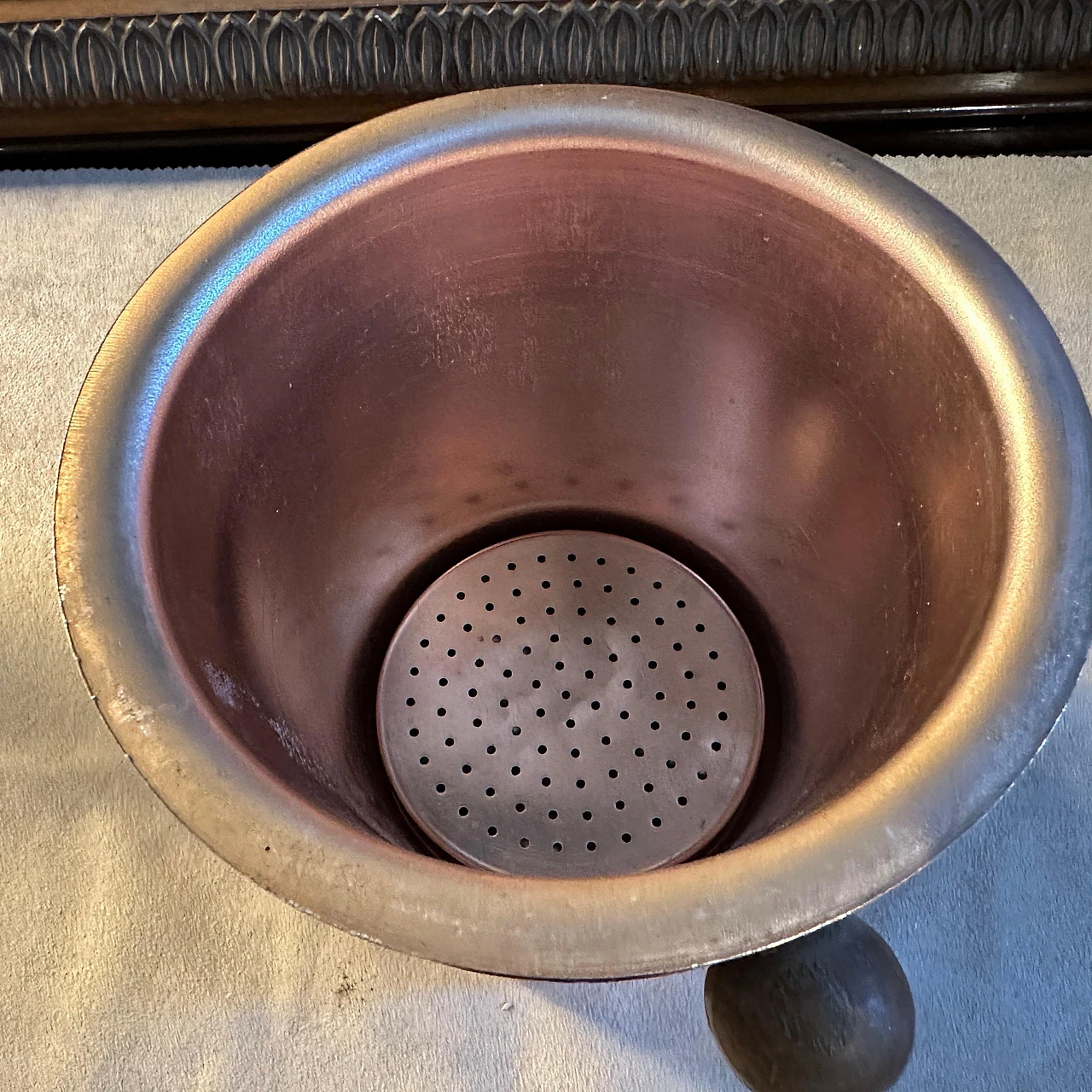 Secchiello per il ghiaccio in rame e quercia, anni '50 6