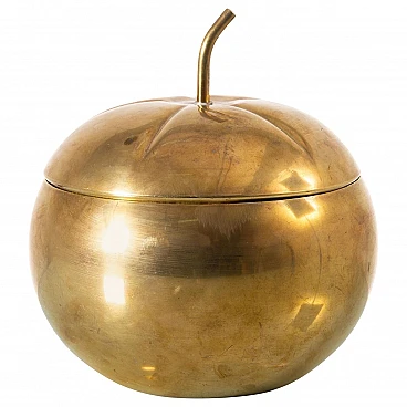Brass ice bucket in the shape of a pumpkin, 1970s
