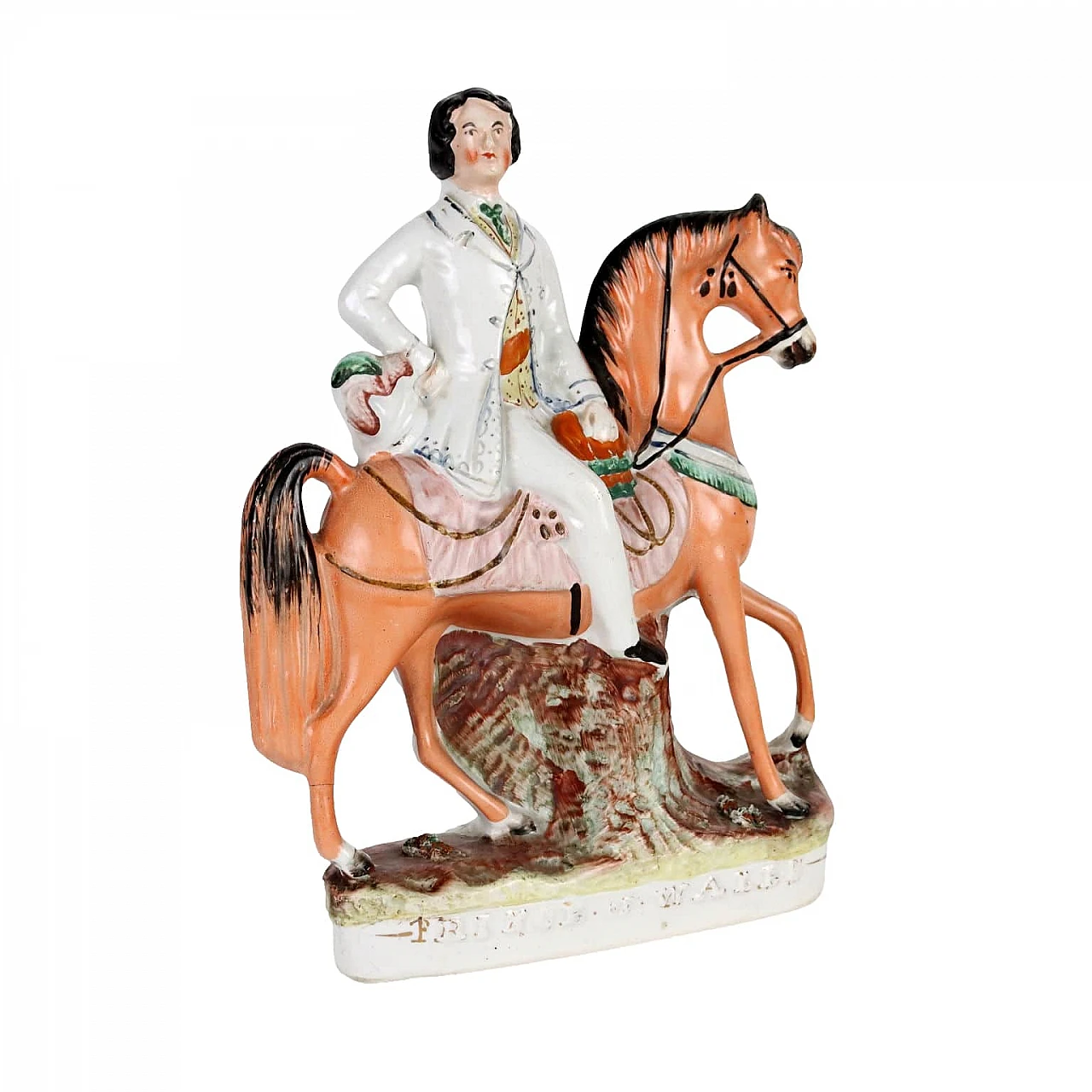 Prince of Wales on a horse in Staffordshire porcelain, 19th century 1