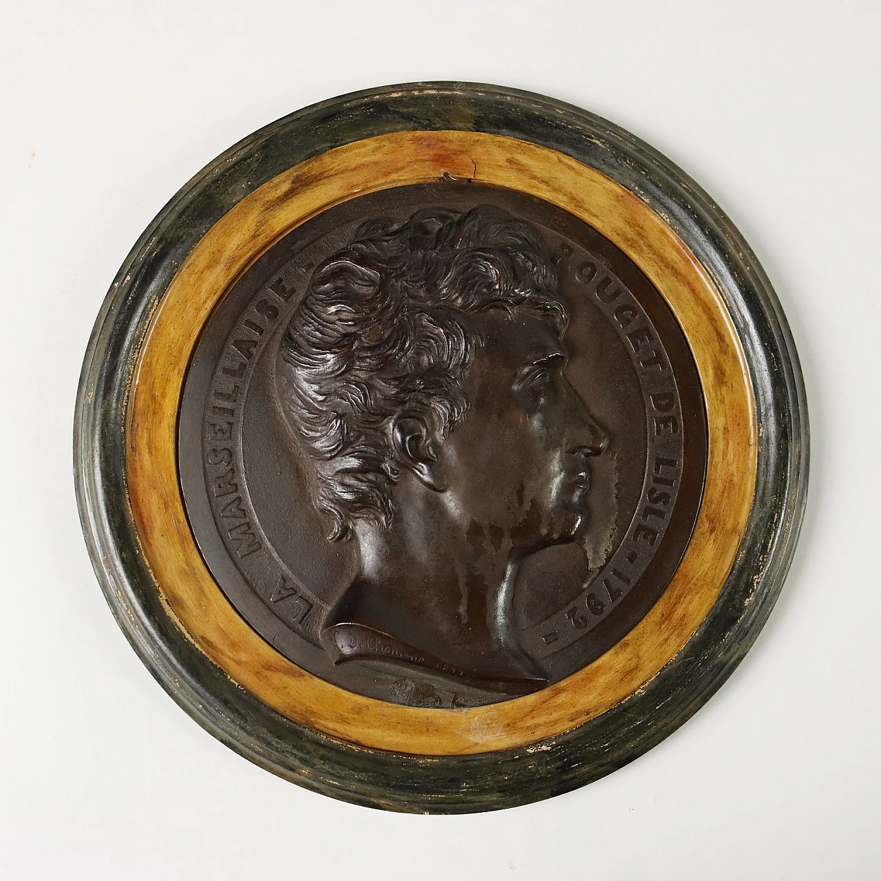 Léon-Alexandre Delhomme, coppia di medaglioni in bronzo, 1877 3
