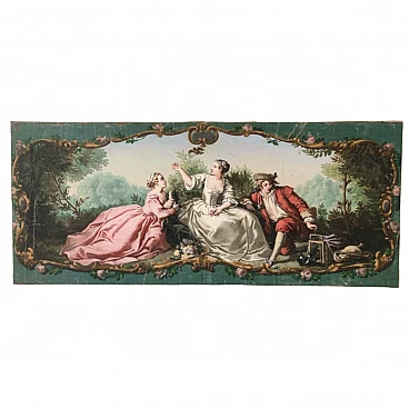 Figure in contesto pastorale, olio su tela