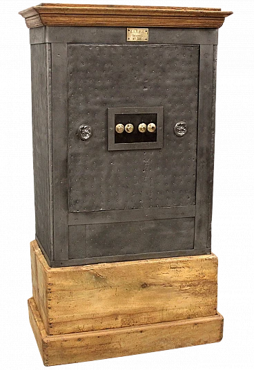 Wood and iron safe, late 19th century