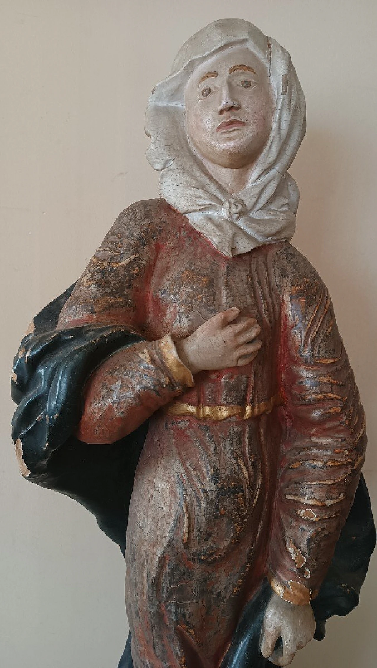 Maria Vergine, scultura in legno policromo, '600 4