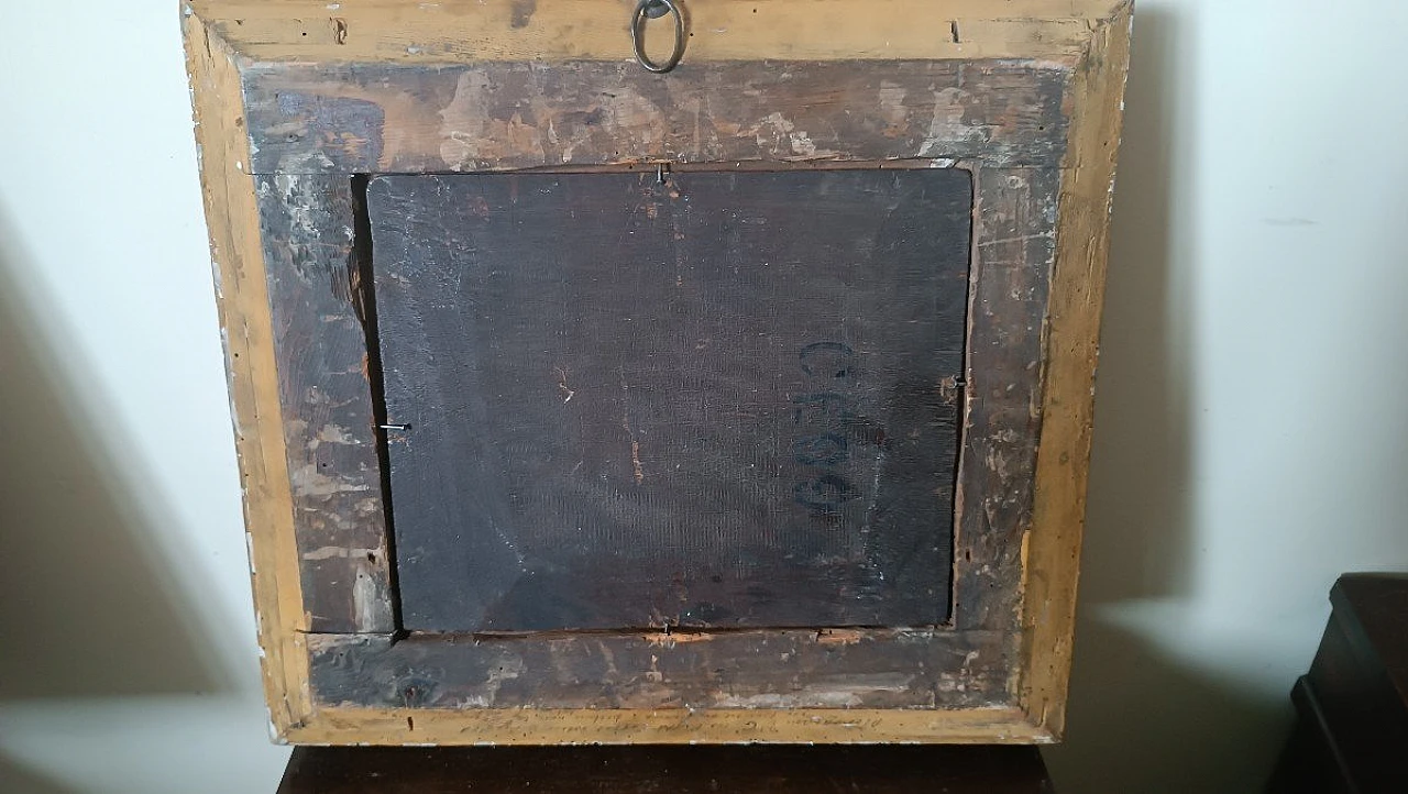 Bucolic scene, oil painting on panel, second half of the 18th century 4