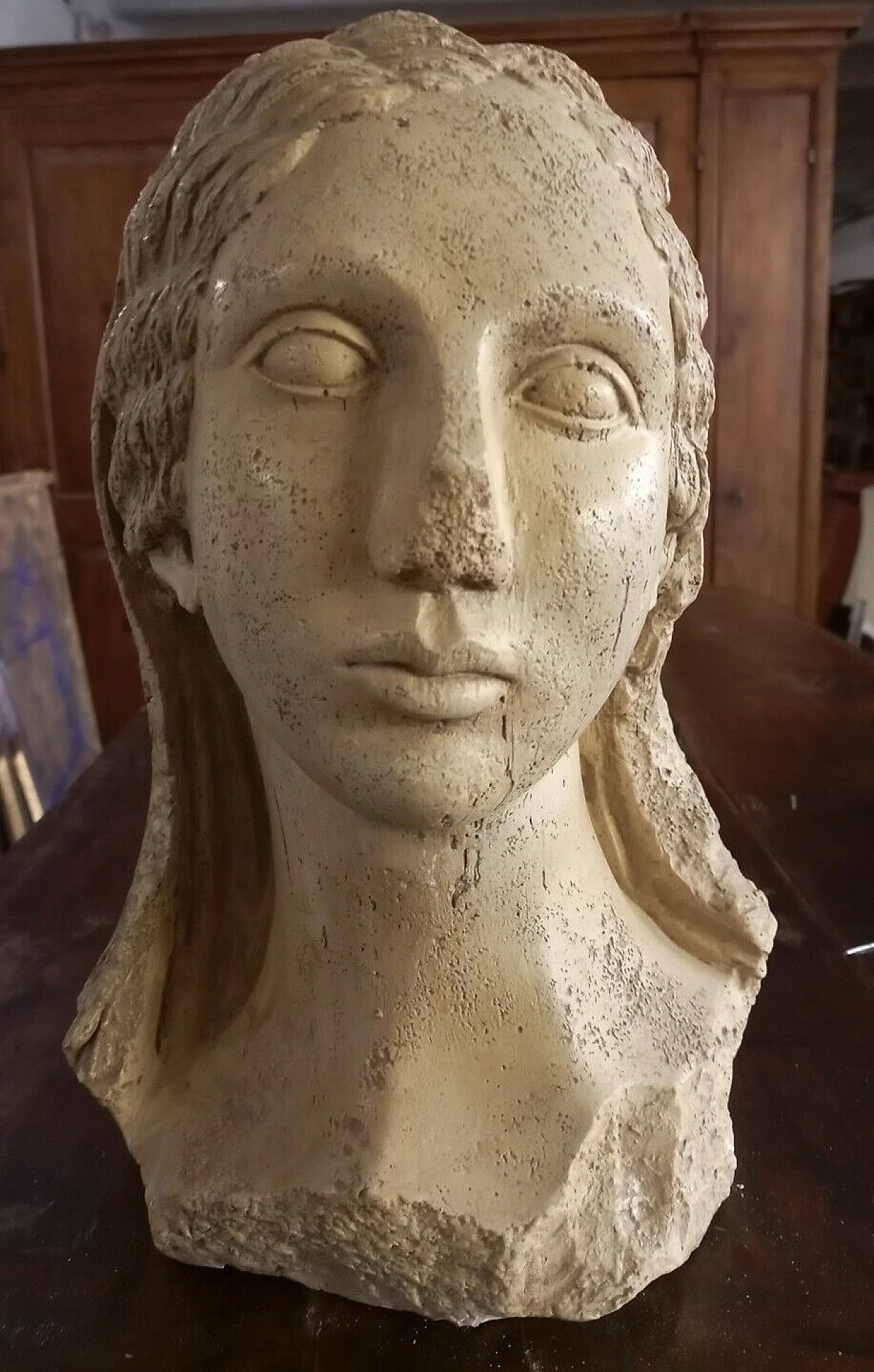 Volto di donna greca, scultura in gesso, inizio '900 3