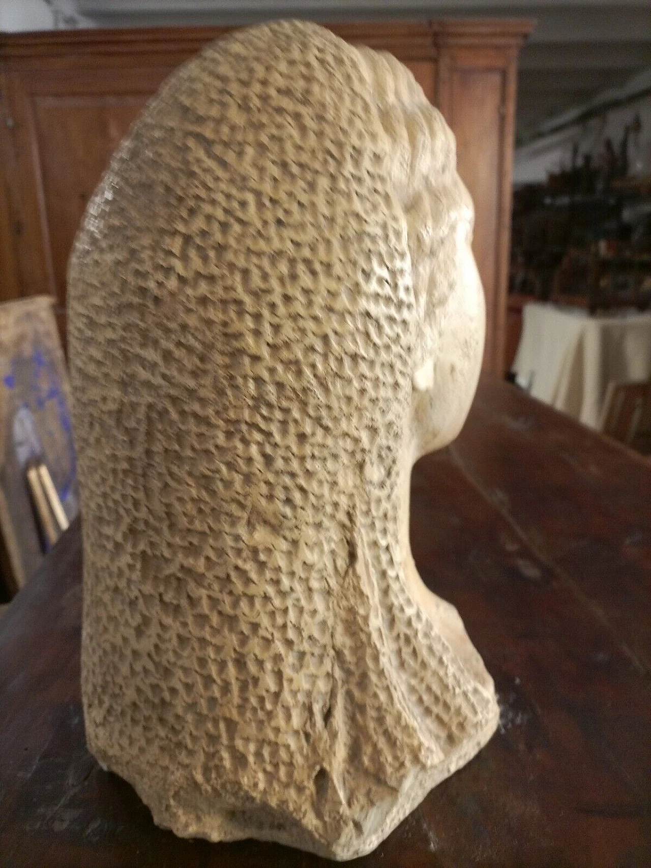 Volto di donna greca, scultura in gesso, inizio '900 5
