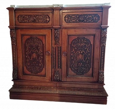 Louis Philippe sideboard in carved cherry wood, early 19th century