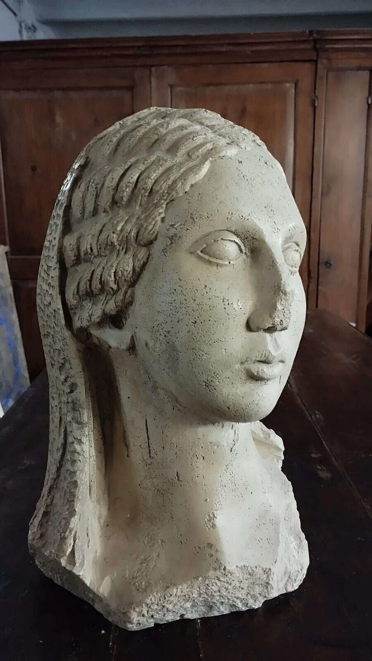 Volto di donna greca, scultura in gesso, inizio '900 6