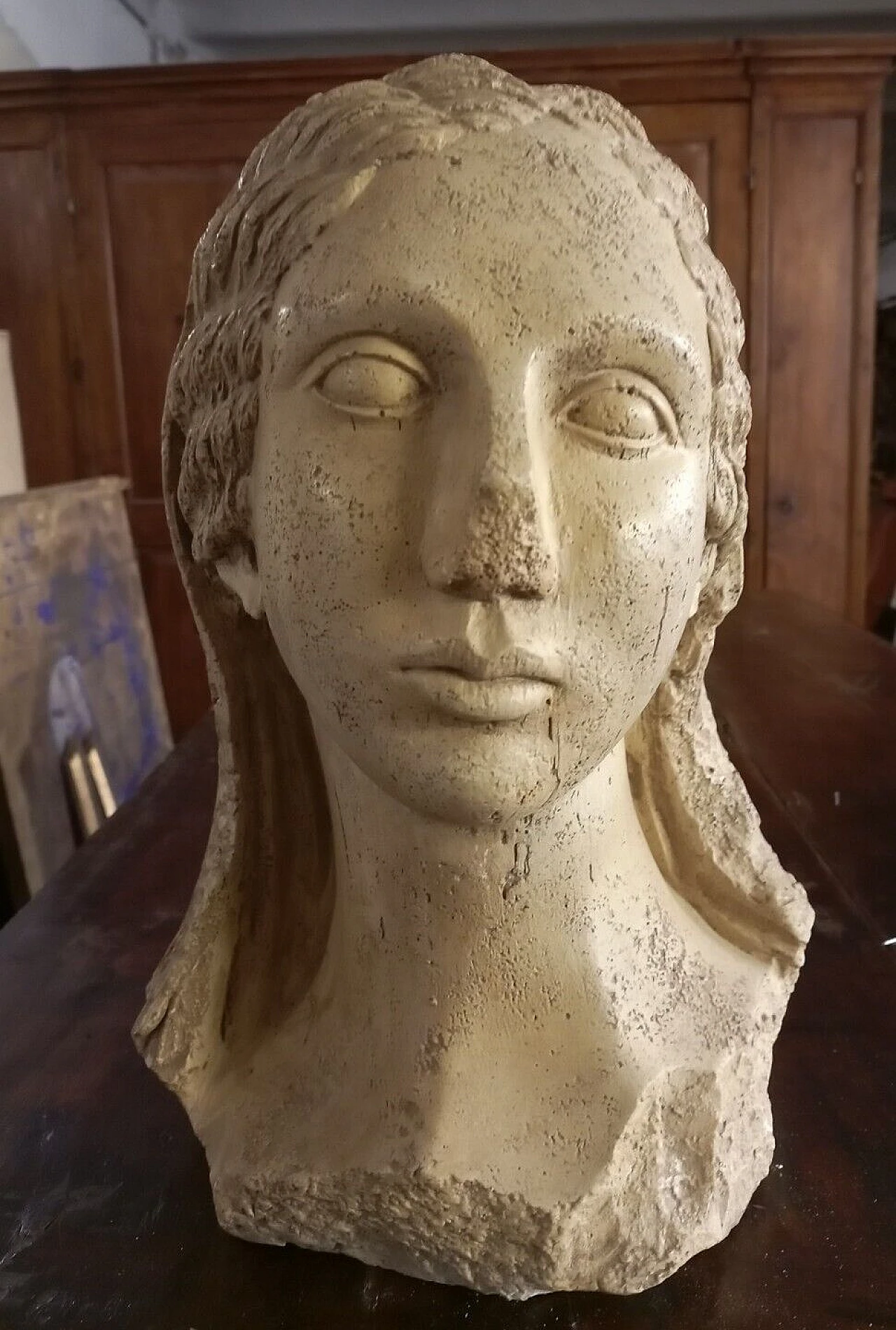Volto di donna greca, scultura in gesso, inizio '900 8