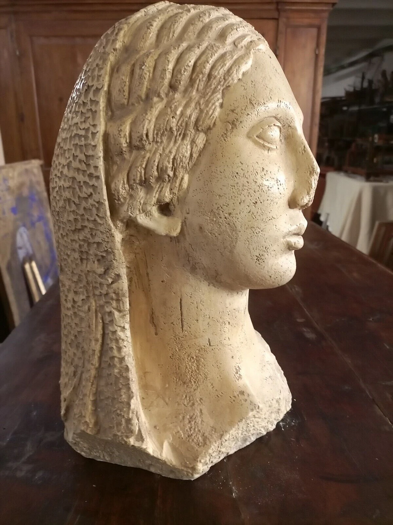 Volto di donna greca, scultura in gesso, inizio '900 9