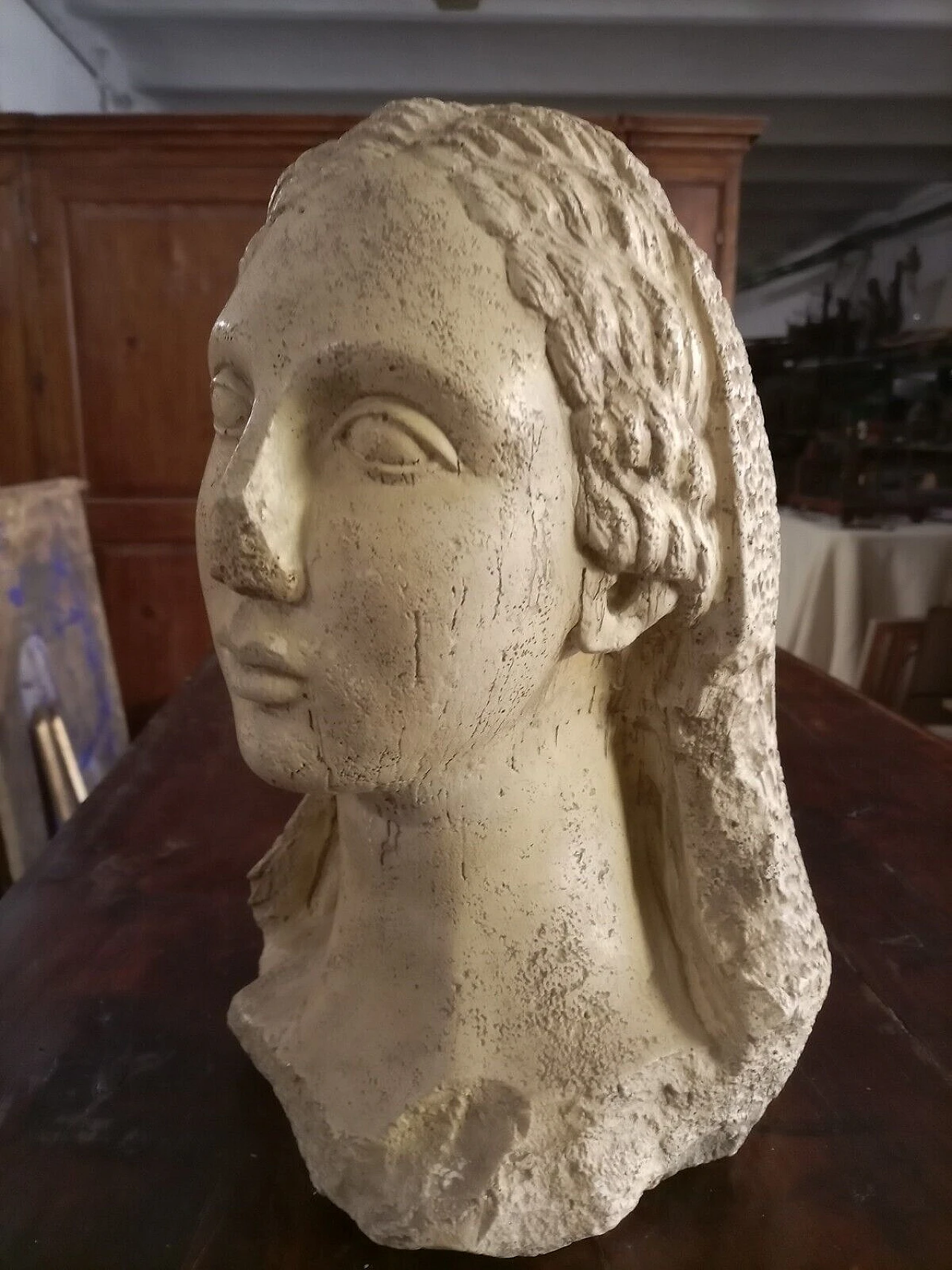 Volto di donna greca, scultura in gesso, inizio '900 11