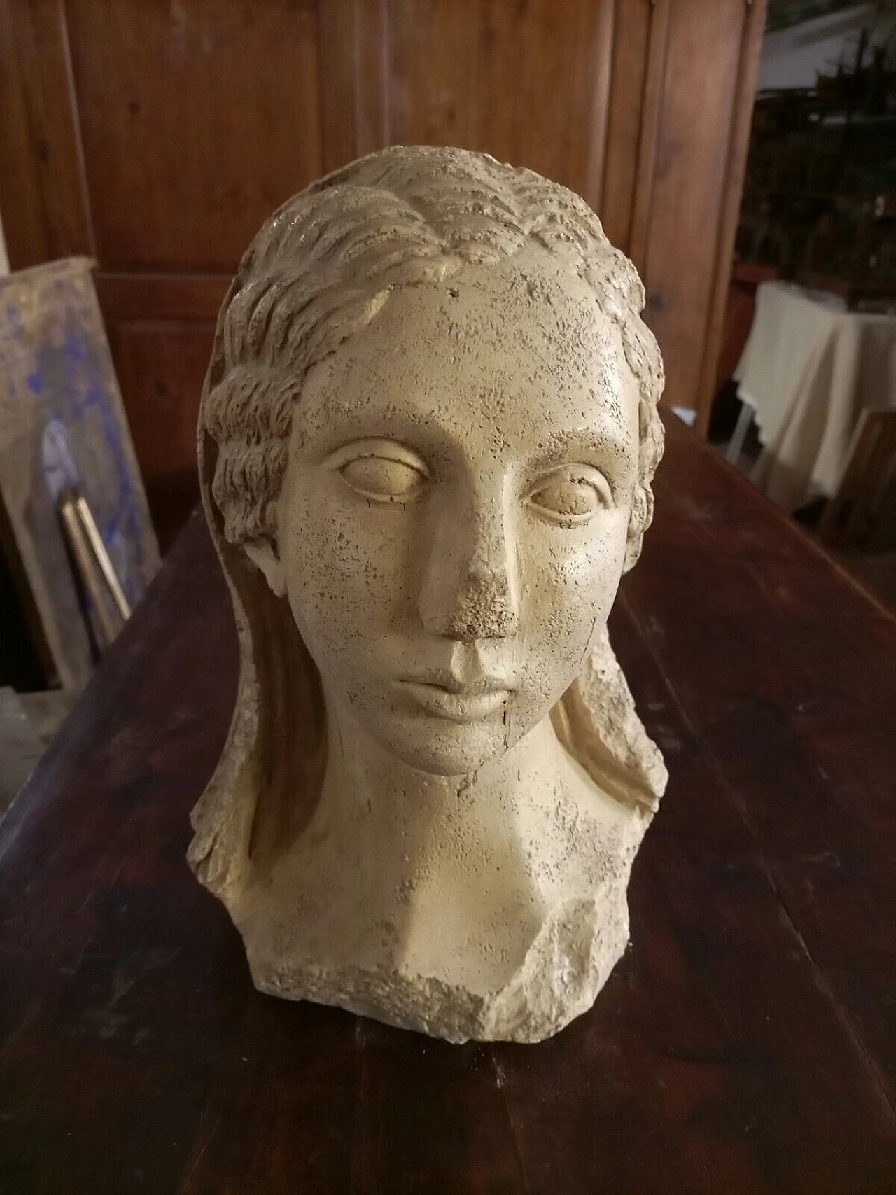 Volto di donna greca, scultura in gesso, inizio '900 12