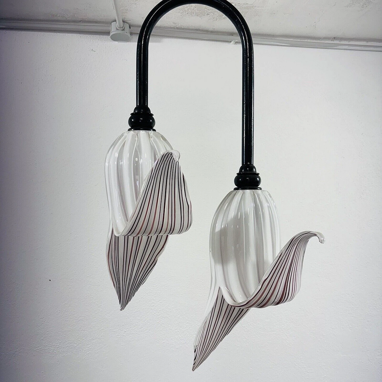 Lampadario in vetro di Murano nello stile di Martens e Toso, anni '60 8