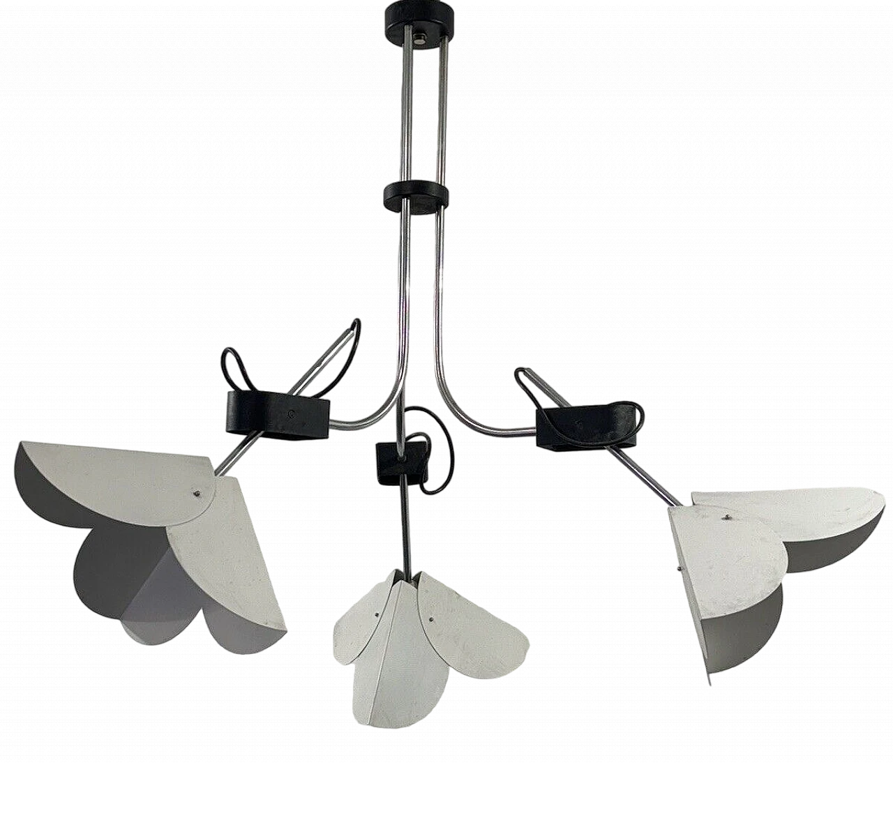 Steel and enameled metal chandelier by Joe Colombo for Stilnovo 2